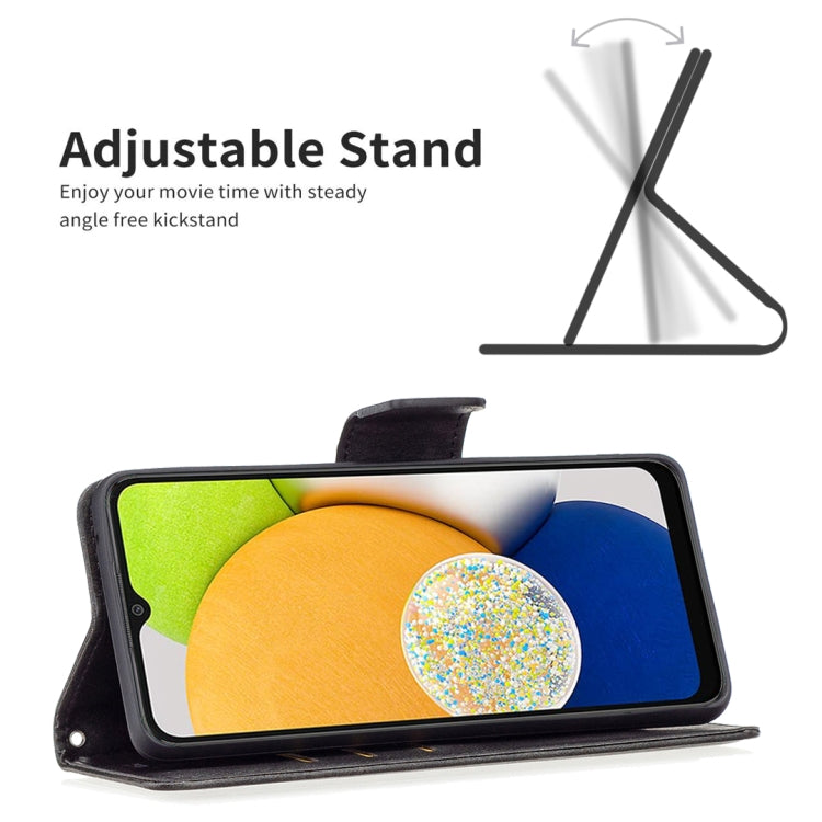 Custodia per telefono in pelle flip color pelle di agnello, For Samsung Galaxy A03 166mm