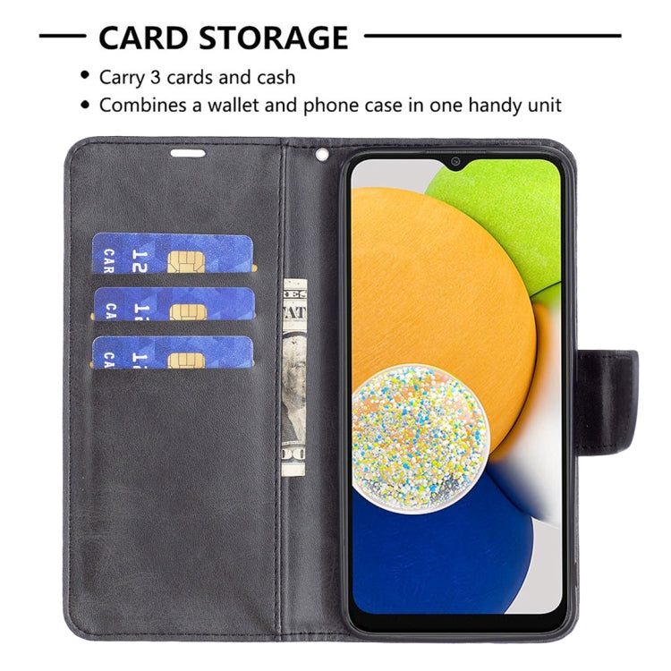 Custodia per telefono in pelle flip color pelle di agnello, For Samsung Galaxy A03 166mm