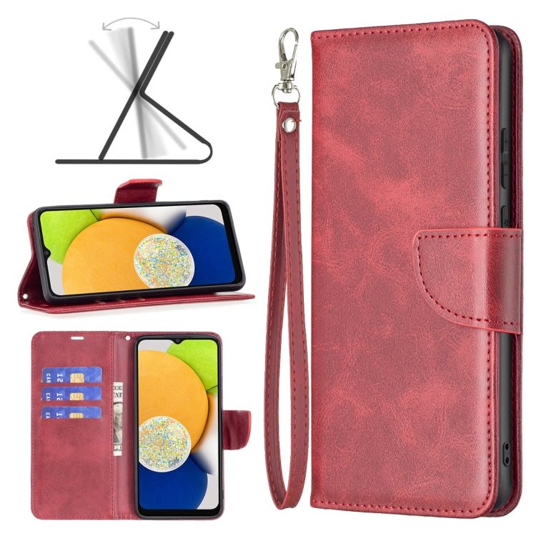 Custodia per telefono in pelle flip color pelle di agnello, For Samsung Galaxy A03 166mm