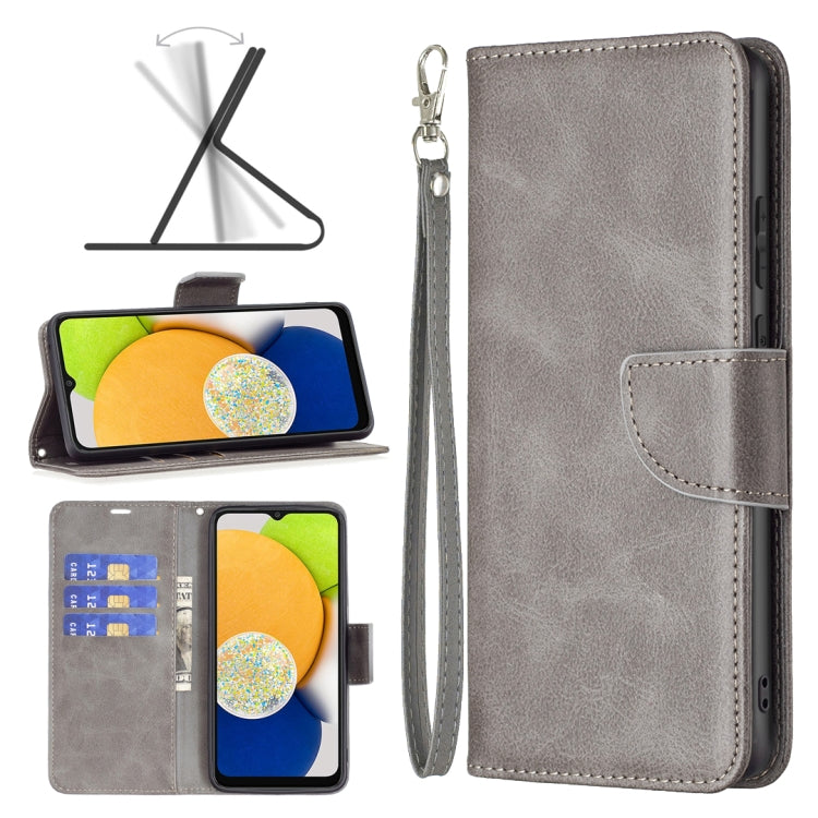 Custodia per telefono in pelle flip color pelle di agnello, For Samsung Galaxy A03 166mm