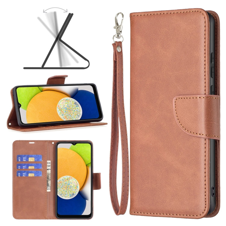 Custodia per telefono in pelle flip color pelle di agnello, For Samsung Galaxy A03 166mm