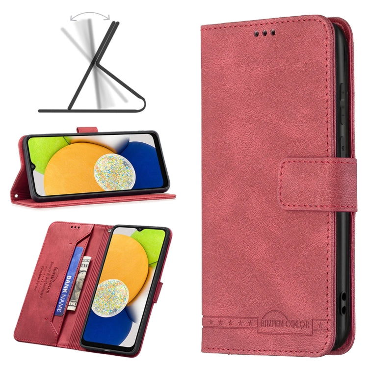 Custodia per cellulare in pelle con vibrazione RFID con fibbia magnetica BF09, For Samsung Galaxy A03 166mm