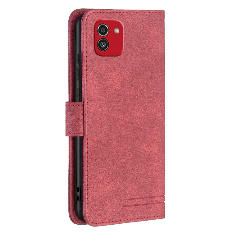Custodia per cellulare in pelle con vibrazione RFID con fibbia magnetica BF09, For Samsung Galaxy A03 166mm