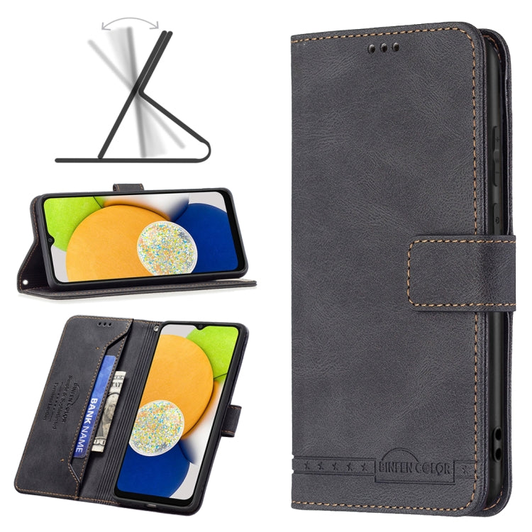 Custodia per cellulare in pelle con vibrazione RFID con fibbia magnetica BF09, For Samsung Galaxy A03 166mm