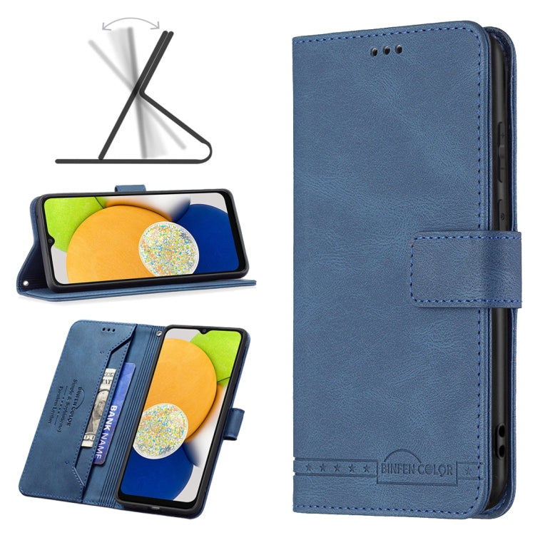 Custodia per cellulare in pelle con vibrazione RFID con fibbia magnetica BF09, For Samsung Galaxy A03 166mm