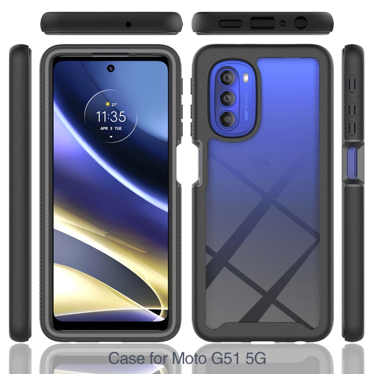 Custodia per telefono Starry Sky tinta unita serie PC + TPU con pellicola in PET, For Motorola Moto G51 5G