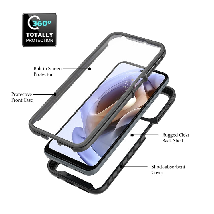 Custodia per telefono Starry Sky tinta unita serie PC + TPU con pellicola in PET, For Motorola Moto G51 5G