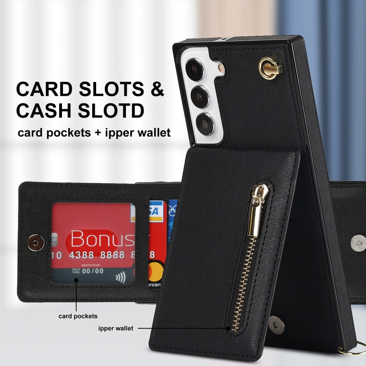 Custodia per telefono con borsa porta carte con cerniera quadrata a tracolla, For Samsung Galaxy S22 5G, For Samsung Galaxy S22+ 5G, For Samsung Galaxy S22 Ultra 5G, For Samsung Galaxy S21 FE 5G