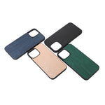 Custodia in PU con struttura in legno per iPhone 13 mini e 12