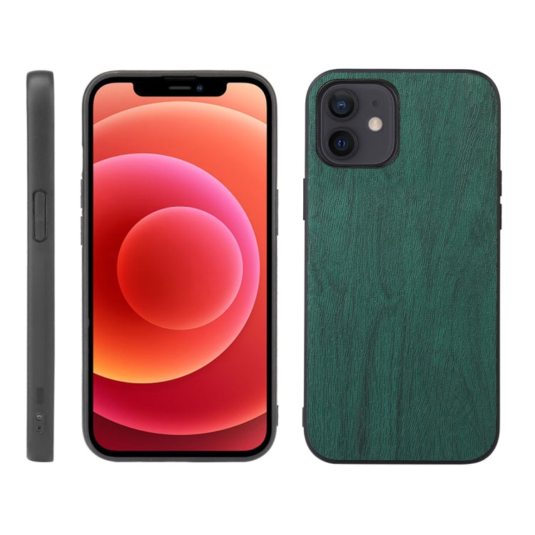 Custodia in PU con struttura in legno per iPhone 13 mini e 12