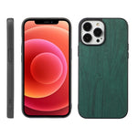Custodia in PU con struttura in legno per iPhone 13 mini e 12