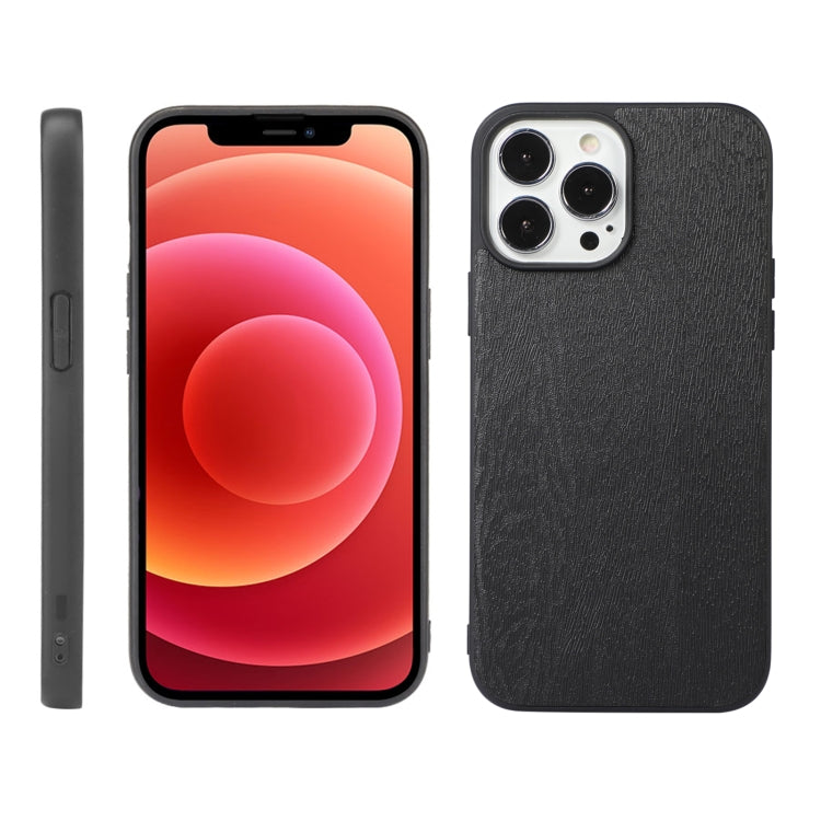 Custodia in PU con struttura in legno per iPhone 13 mini e 12