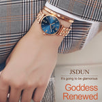 JIN SHI DUN 6533 Orologio al quarzo ultrasottile impermeabile da donna