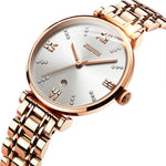 JIN SHI DUN 6533 Orologio al quarzo ultrasottile impermeabile da donna