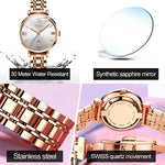 JIN SHI DUN 6533 Orologio al quarzo ultrasottile impermeabile da donna