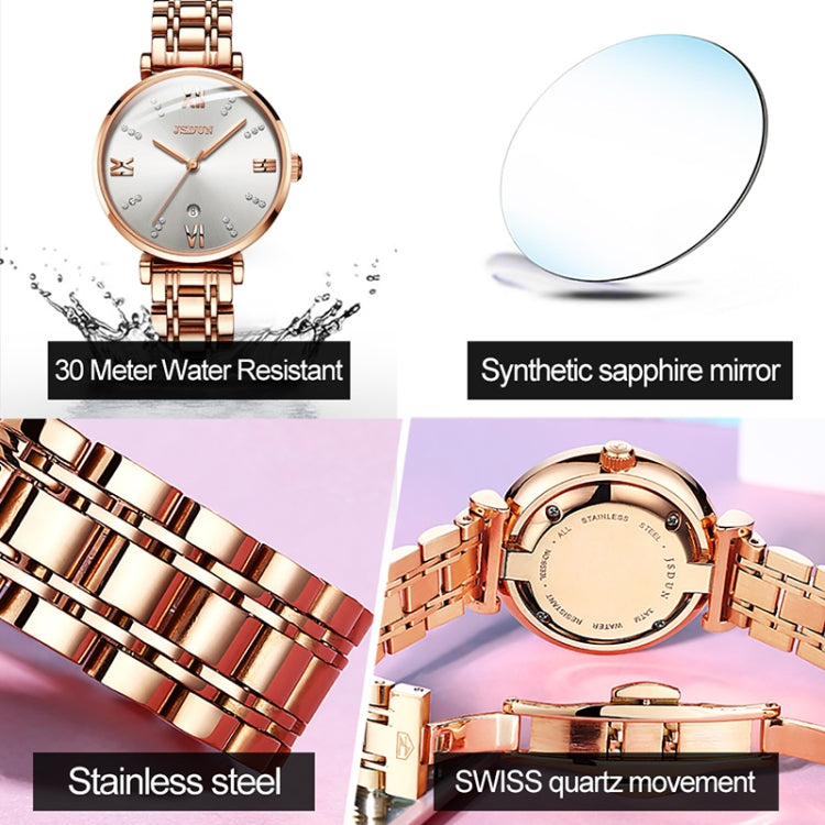 JIN SHI DUN 6533 Orologio al quarzo ultrasottile impermeabile da donna