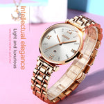 JIN SHI DUN 6533 Orologio al quarzo ultrasottile impermeabile da donna