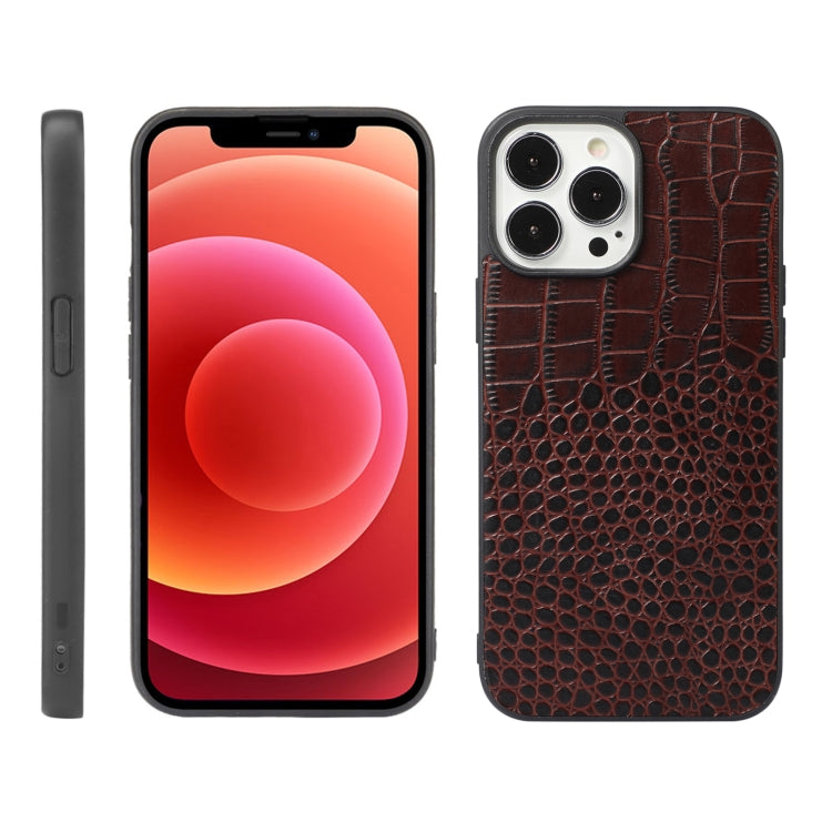 Custodia in pelle con strato coccodrillo per iPhone 12/12 Pro