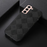 Custodia in PU scozzese intrecciata per smartphone compatibili