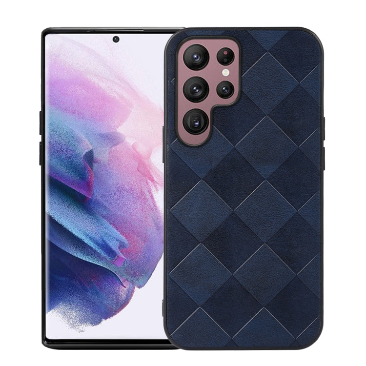 Custodia in PU scozzese intrecciata per smartphone compatibili