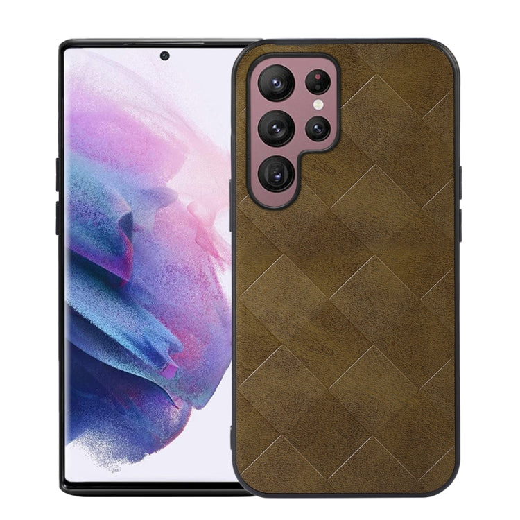 Custodia in PU scozzese intrecciata per smartphone compatibili