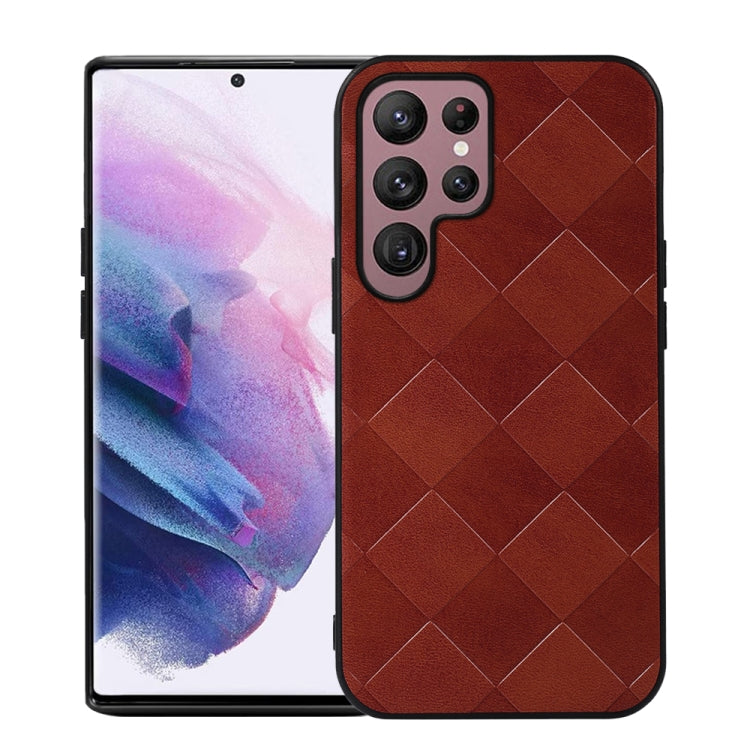Custodia in PU scozzese intrecciata per smartphone compatibili
