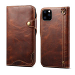 Custodia portafoglio in pelle per iPhone 11 e Galaxy Note 10