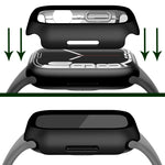 Placcatura elettrolitica opaca All-inclusive PC + cassa dell'orologio in vetro temperato, For Apple Watch Series 9 / 8 / 7 41mm, For Apple Watch Series 9 / 8 / 7 45mm