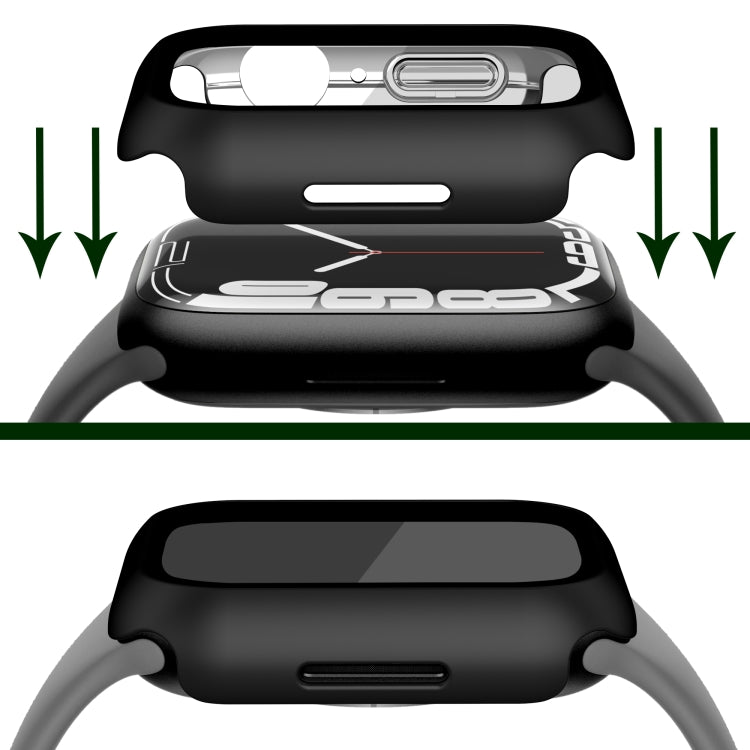 Placcatura elettrolitica opaca All-inclusive PC + cassa dell'orologio in vetro temperato, For Apple Watch Series 9 / 8 / 7 41mm, For Apple Watch Series 9 / 8 / 7 45mm
