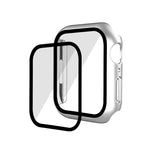 Placcatura elettrolitica opaca All-inclusive PC + cassa dell'orologio in vetro temperato, For Apple Watch Series 9 / 8 / 7 41mm, For Apple Watch Series 9 / 8 / 7 45mm