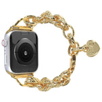 Cinturino con ciondolo a forma di cuore in acciaio inossidabile per la serie Apple Watch, 7 41mm / 6&SE&5&4 40mm / 3&2&1 38mm, 7 45mm / 6&SE&5&4 44mm / 3&2&1 42mm