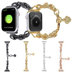 Cinturino con ciondolo a forma di cuore in acciaio inossidabile per la serie Apple Watch, 7 41mm / 6&SE&5&4 40mm / 3&2&1 38mm, 7 45mm / 6&SE&5&4 44mm / 3&2&1 42mm