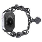 Cinturino con ciondolo a forma di cuore in acciaio inossidabile per la serie Apple Watch, 7 41mm / 6&SE&5&4 40mm / 3&2&1 38mm, 7 45mm / 6&SE&5&4 44mm / 3&2&1 42mm