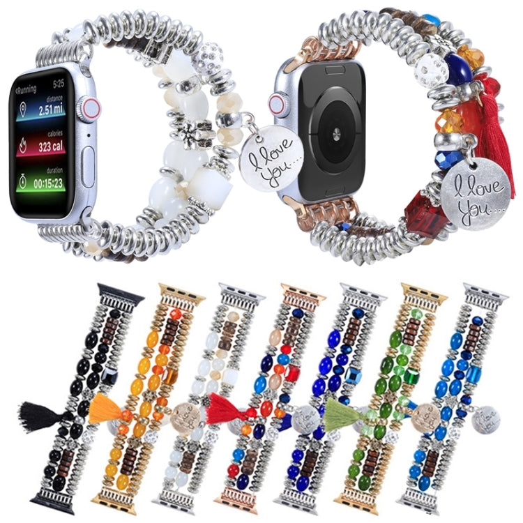 Cinturino con perline in nappa per la serie Apple Watch, 7 41mm / 6&SE&5&4 40mm / 3&2&1 38mm, 7 45mm / 6&SE&5&4 44mm / 3&2&1 42mm