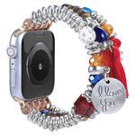 Cinturino con perline in nappa per la serie Apple Watch, 7 41mm / 6&SE&5&4 40mm / 3&2&1 38mm, 7 45mm / 6&SE&5&4 44mm / 3&2&1 42mm