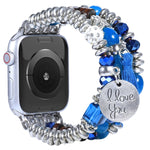 Cinturino con perline in nappa per la serie Apple Watch, 7 41mm / 6&SE&5&4 40mm / 3&2&1 38mm, 7 45mm / 6&SE&5&4 44mm / 3&2&1 42mm