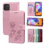 Custodia per telefono in pelle goffrata rosa, For Samsung Galaxy A03 Core, For Samsung Galaxy A03s 164mm, For Samsung Galaxy A03 164mm, For Samsung Galaxy A33 5G