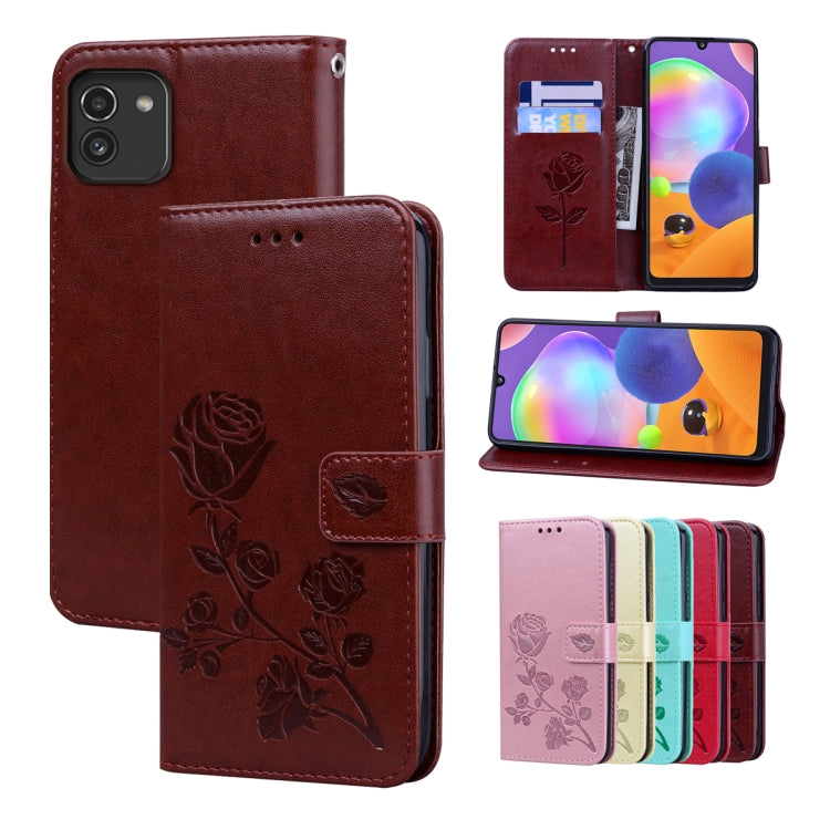 Custodia per telefono in pelle goffrata rosa, For Samsung Galaxy A03 Core, For Samsung Galaxy A03s 164mm, For Samsung Galaxy A03 164mm, For Samsung Galaxy A33 5G