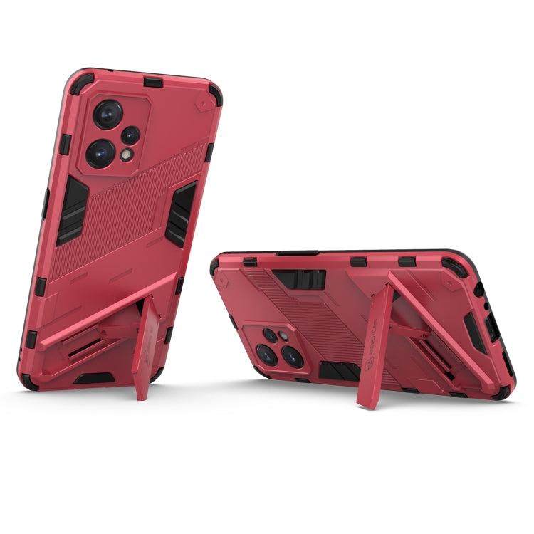 Punk Armor 2 in 1 PC + custodia per telefono antiurto in TPU con supporto invisibile, For Realme 9 Pro+, For OPPO Realme 9 Pro, For Realme 9 Pro