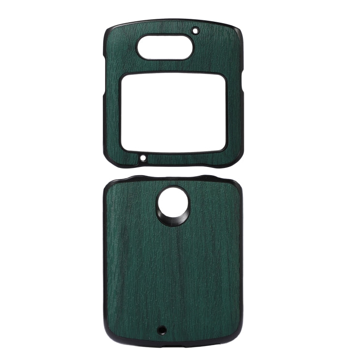 Custodia per telefono in PU con struttura in legno, For Motorola Moto Razr 5G