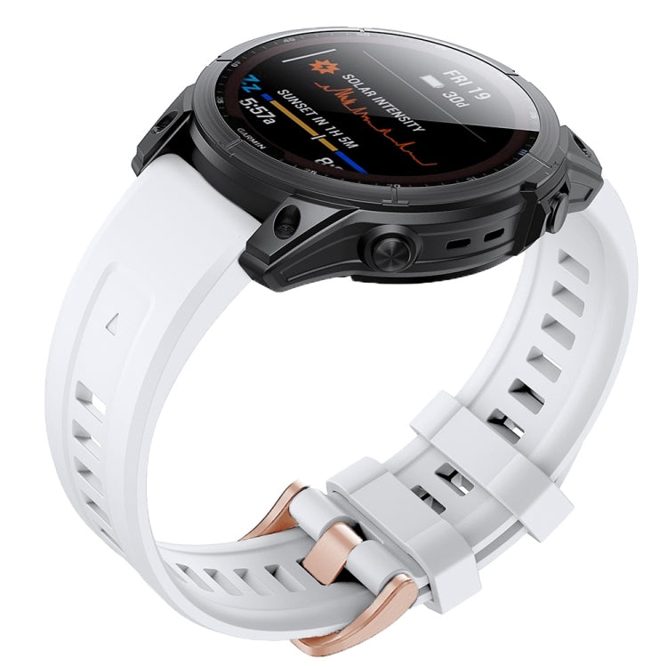 Cinturino con fibbia in silicone oro rosa, For Garmin Fenix 7S