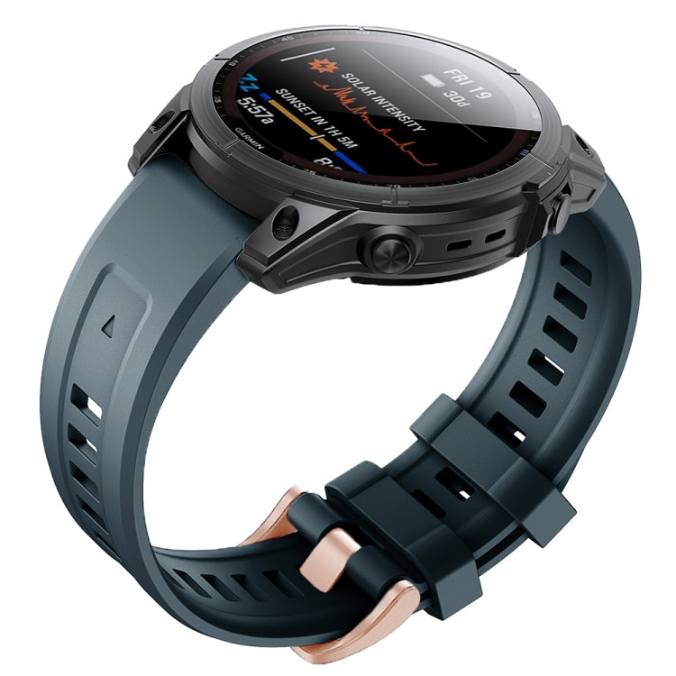 Cinturino con fibbia in silicone oro rosa, For Garmin Fenix 7S