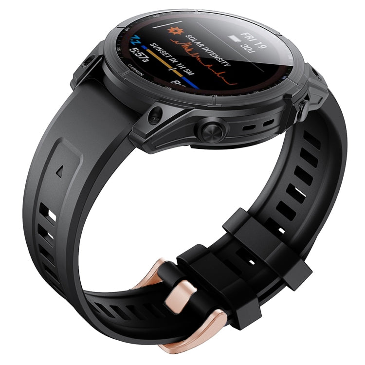 Cinturino con fibbia in silicone oro rosa, For Garmin Fenix 7S