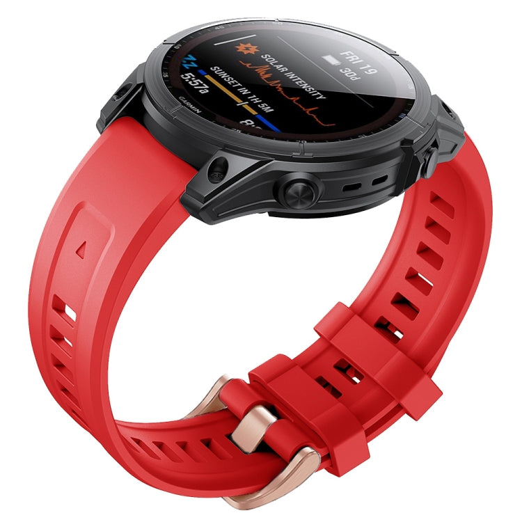 Cinturino con fibbia in silicone oro rosa, For Garmin Fenix 7S