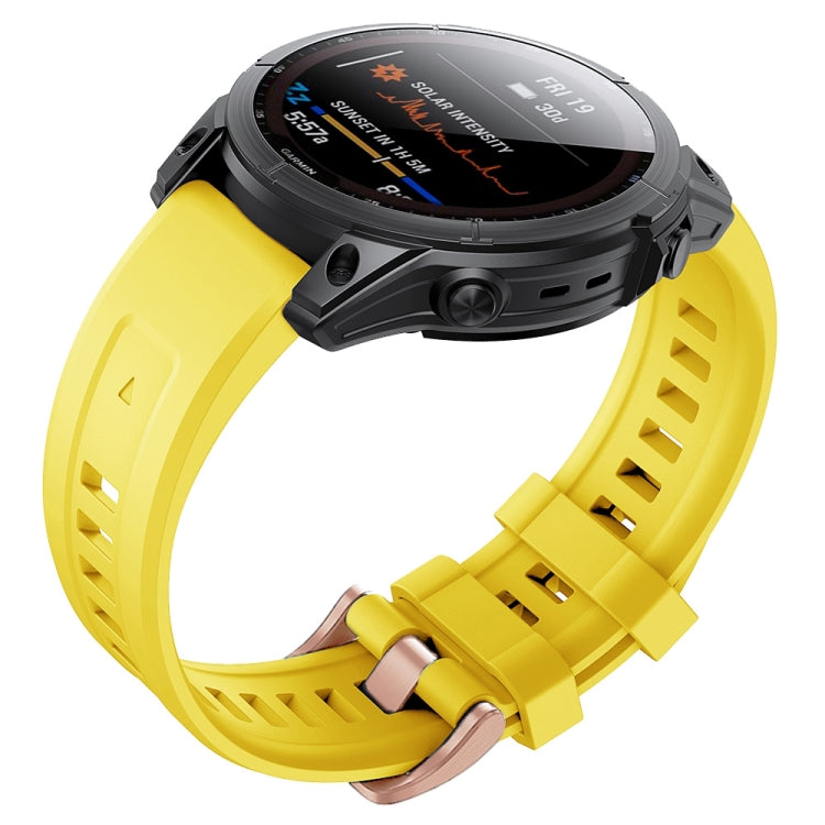 Cinturino con fibbia in silicone oro rosa, For Garmin Fenix 7S