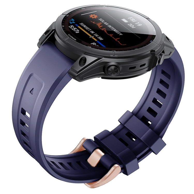 Cinturino con fibbia in silicone oro rosa, For Garmin Fenix 7S