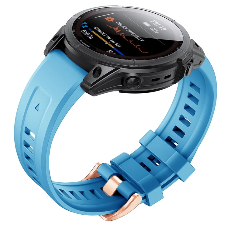 Cinturino con fibbia in silicone oro rosa, For Garmin Fenix 7S