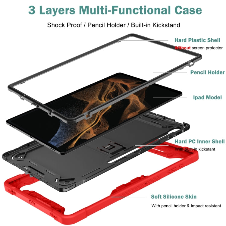 Custodia protettiva antiurto per tablet in silicone + PC, For Samsung Galaxy Tab S9  Ultra / S8 Ultra