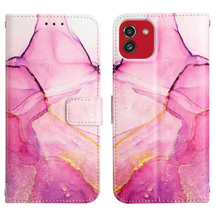 Cassa del telefono di cuoio di vibrazione del modello di marmo PT003, For Samsung Galaxy A03 164mm, For Samsung Galaxy A03 166mm, For Samsung Galaxy A03s 164mm, For Samsung Galaxy A03s 166mm US Version