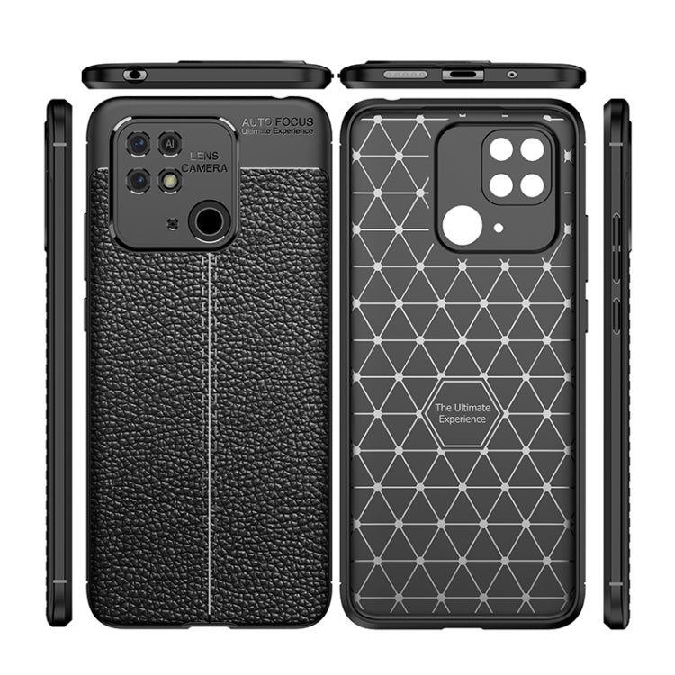 Custodia per telefono antiurto in TPU con texture Litchi, For Xiaomi Redmi 10C